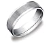 14k White Gold 6mm Comfort Fit Men\'s Wedding Band w/ Polished Bevel Cut and Satin Center