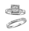 14K White Gold Diamond Wedding Set - 1.00 Ct.