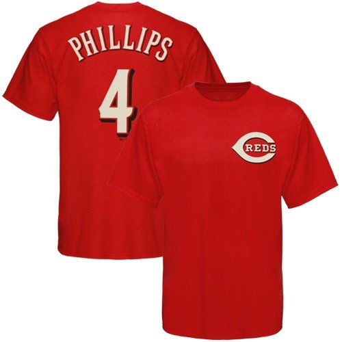 Majestic Cincinnati Reds #4 Brandon Phillips Youth Red Player T-shirt (Small)