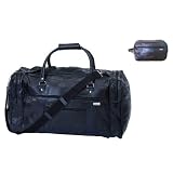 GENUINE LEATHER CARRY ON TOTE/DUFFLE BAG AND LEATHER TOILETRY TRAVEL BAG (2pc SET) (Health and Beauty)
