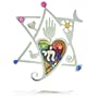 Star, Heart & Chai Pin from the Artazia Collection #454 JP