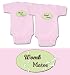 Twin Girls Gift Set (Includes 2 Pink Bodysuits - Womb Mates, size 3-6 mo)