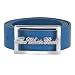 The White Ball Men's White Gold Crystal Buckle with Genuine Italian Leather 40mm Strap, Blue