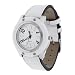Geneva Platinum Womens Lined White Buckle Watch