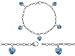 Original Star K(tm) High End Tennis Charm Bracelet With 5pcs 7mm Heart Shape Simulated Blue Topaz in .925 Sterling Silver