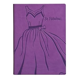 Purple Embossed "Be Fabulous" Leather Writing Journal - Lined