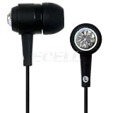Ecell - BLACK DIAMANTE BLING IN EAR EARPHONES FOR iPOD CLASSIC, SAMSUNG MP3, iPOD NANO, SANDISK MP3, iPOD SHUFFLE, iPHONE 3G 3GS, SONY WALKMAN, APPLE iPAD, ARCHOS MP3, CREATIVE ZEN