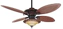 Hunter Fan 23895 4-Blade 56-Inch Royal Palm Ceiling Fan with Faux Plantation Leather Finish and Antique Black Trim
