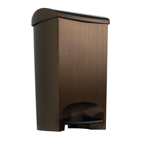 Umbra Metalla 12-Gallon Recycled Polypropylene Step Can, Bronze
