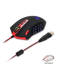 Video Games: Redragon Perdition 16400 DPI High Precision Programmable Laser Gaming Mouse for PC, MMO, 18 Programmable Buttons, Weight Tuning Cartridge, 12 Side Buttons, 5 programmable user profiles, Omron Micro Switches - Redragon
