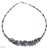 Pearl and lapis choker, 'Sea Princess'