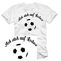 Coole-Fun-T-Shirts Herren T-Shirt Ich steh auf Leder Fussball Sport