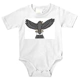 Onesie with gray, eagle, hawk, wings, bird