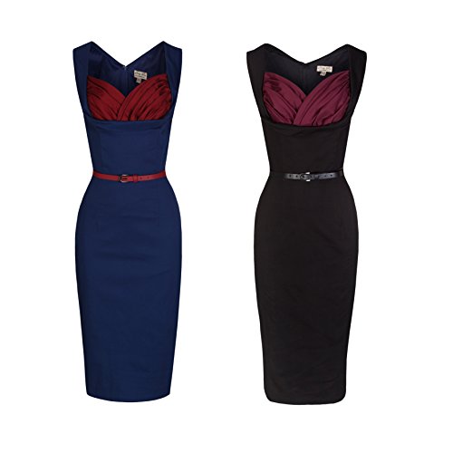 Lindy Bop 'Vanessa' Alluringly Elegant Low Cut 50's Style Wiggle Dress