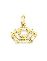 14k Yellow Gold Crown Charm