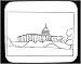 Mouse Pad with black and white, magnificent, columns, building, government, dome, Washington D.C., capitol, cupola, architecture