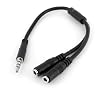 StarTech.com MUYHSMFF 3.5mm 4-Pin to 2x 3-Pin 3.5mm Headset Splitter Adapter - M/F