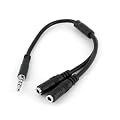 StarTech.com 3.5mm 4 Pin to 2x 3 Pin 3.5mm Headset Splitter Adapter - R�partiteur audio - 28 AWG - fiche mini-phone St�r�o 3,5 mm (M) - fiche mini-phone St�r�o 3,5 mm (F) - noir