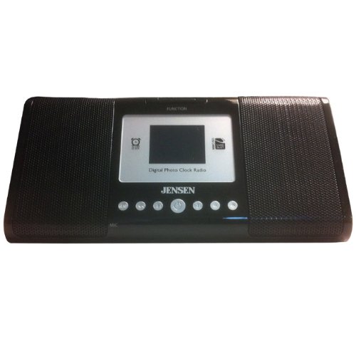 JCR-650 Digital Photo Frame FM Stereo Tri-Alarm Clock Radio with Digital Audio Player