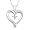 Platinum Plated Sterling Silver Round Diamond Three Stone Heart Pendant (0.015 cttw)