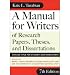 Books : [A MANUAL FOR WRITERS OF RESEARCH PAPERS, THESES, AND DISSERTATIONS: CHICAGO STYLE FOR STUDENTS AND RESEARCHERS] BY Turabian, Kate L. (Author) University of Chicago Press (publisher) Paperback