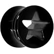00 Gauge Black Acrylic Hollow Star Saddle Plug
