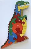 Large Wooden Number Jigsaw Puzzle - Dinosaur