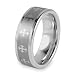 Polished Tungsten Carbide Band with Laser Cross Design (8.0 mm) - Sizes 8-13