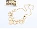 Best New Fashion Crystal Rhinestone Flower Bib Chunky Statement Necklace for Women Girls Lady (Beige)