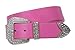 Western Rhinestone Buckle Plain Leather Belt