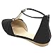 Beston FB34 Women's T-Strap Sandals Ziper Ankle-Wrap D'orsay Flats Half Size Big