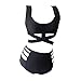 GWELL Women's 2PCS High Waist Push Up Padded Strappy Swimsuits Bikini (FBA)
