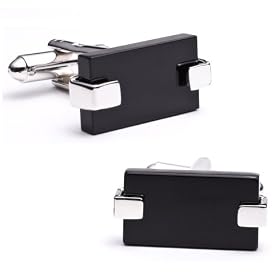 Onyx Slab Sterling Silver Cufflinks Cuff Links by 