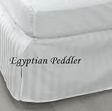 300TC Egyptian Cotton Striped White BedSkirt - Queen