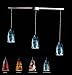 Search Our Specialty Mall : Abstract Art Glass 3 Light Linear Bar Chandelier Satin Nickel Finish 36" (9 ft cord)