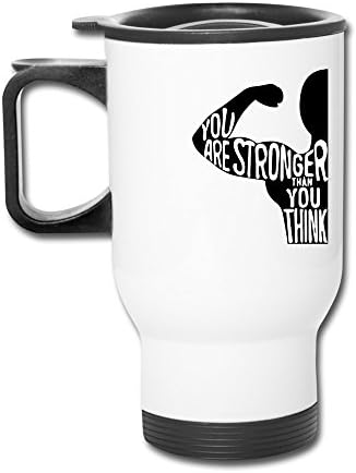 Superior You Are Stronger Than You Think Travel Mugs With Handle White Drink Bottle With Easy Clean Lid
