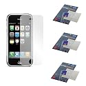 Premium Reusable Screen Protector Full Frontal Body Shield with Lint Cleaning Cloth - 3 Pack for Apple iPhone 3G 2nd Gen Generation Smartphone