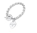 Designer Inspired (Sweet 16) Toggle Silver Heart Charm Bracelet