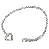 14K White Gold Diamond Lock-N-Heart Bracelet, 1.12 CTW