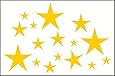Wall Decor Plus More WDPM210 Variety Star Wall Vinyl Sticker Decal 16 Pc 2In to 8In Peel-N-Stick By, Yellow