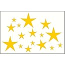 Wall Decor Plus More WDPM210 Variety Star Wall Vinyl Sticker Decal 16 Pc 2In to 8In Peel-N-Stick By, Yellow
