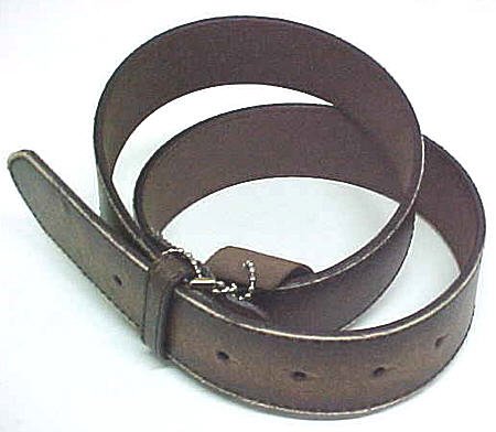Vintage Look Distressed Brown Leather Strap Belt Snap
