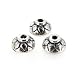 Dreambell 4 pcs .925 Sterling Silver Round Flower Bead Cap 6mm/Findings/Antique