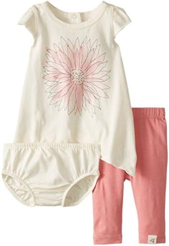 Burt's Bees Baby-Girls Organic Watercolor Dress and Capri Legging Set, Chrysanthemum, 24 Months