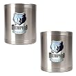 Memphis Grizzlies 2pc Stainless Steel Can Holder Set - Primary Logo NBA Basketball
