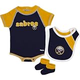 NHL Infant Buffalo Sabres Creeper, Bib & Bootie Set - R52Njdbb (True Navy, 18 Months)