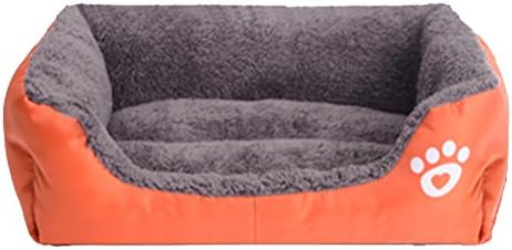 Cayjpet CAYJ003 Square Pet Nest Dirt Bichon Sofa Nest Cats and Dogs Common Orange Large 26.77"x21.65"x6.29"