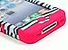Bastex Hybrid Tuff Case for Apple iPhone 4, 4s - Pink Silicone with Black & White Zebra Design Shell