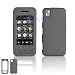 RUBBER FEEL Black Snap-On Cover Hard Case Phone Protector for Samsung Instinct M800 M-800