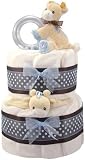 Tender Beginnings Baby Boy Diaper Cake Two Tiers Diaper Cake Baby Shower Centerpiece Gift Basket